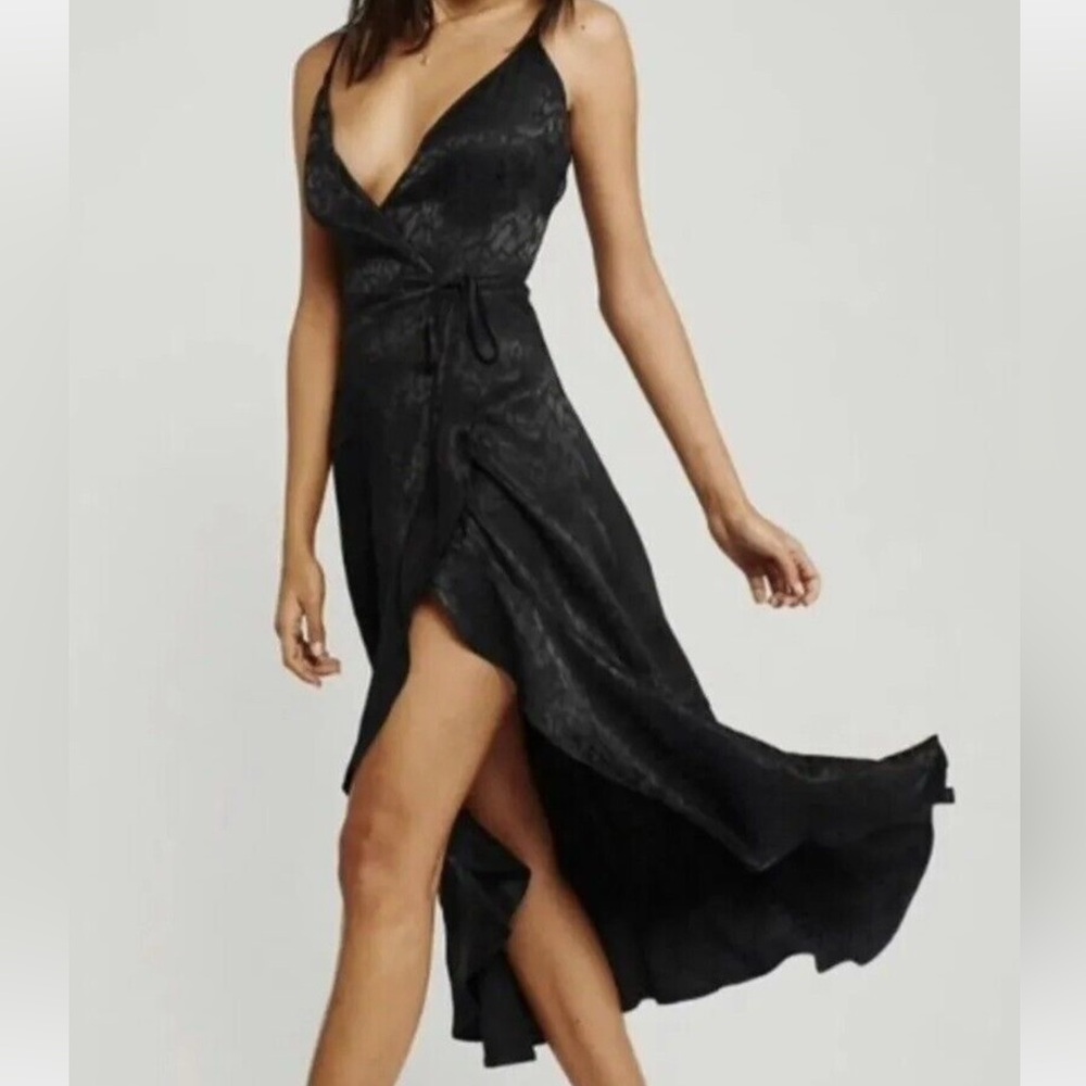 Abercrombie and fitch Elegant Black Wrap Dress